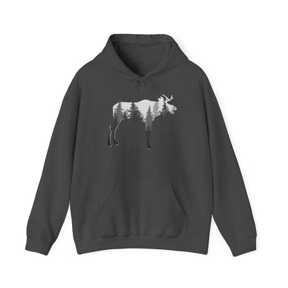 Forest-Inspired Moose Hoodie - Outdoor Apparel for Nature Lovers