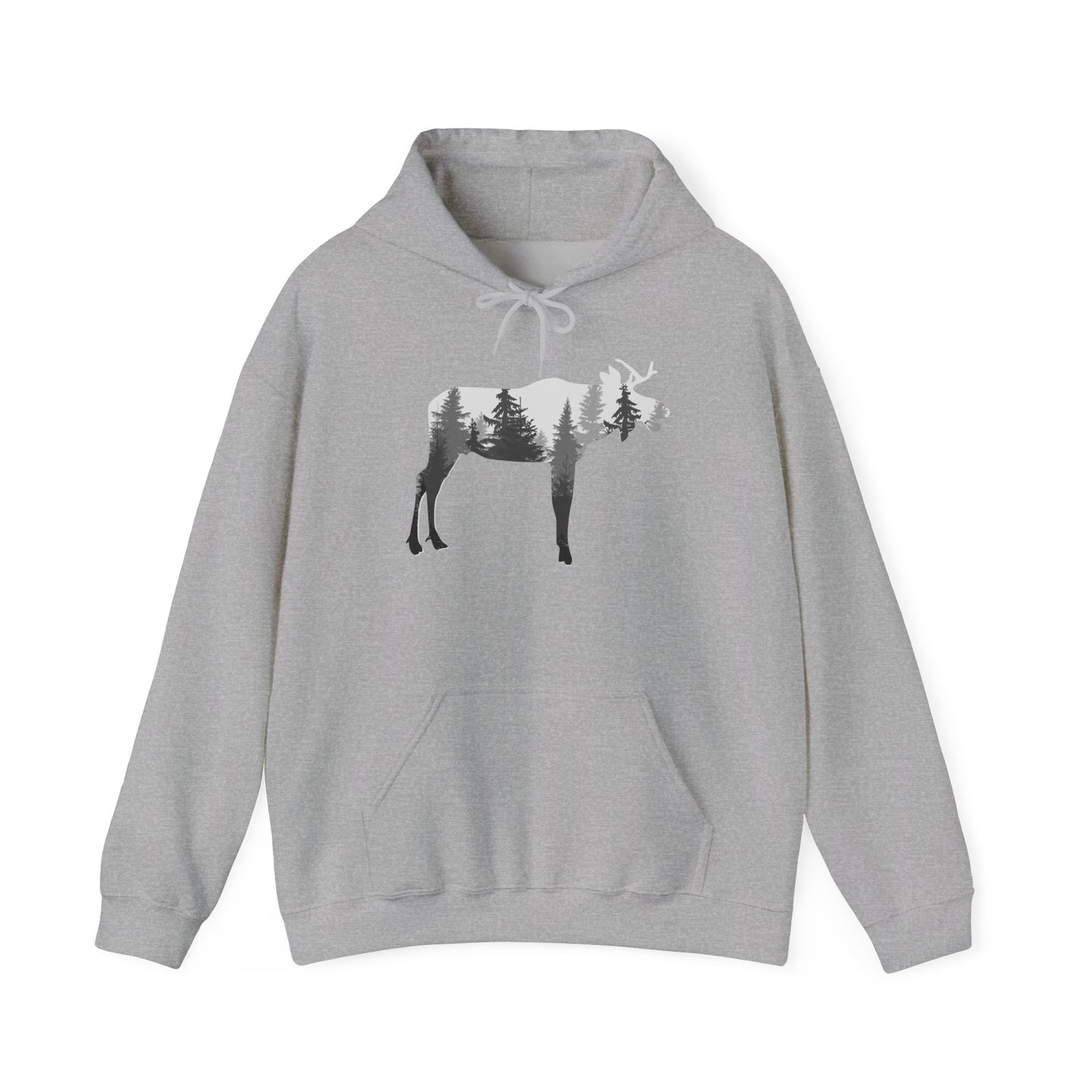 Forest-Inspired Moose Hoodie - Outdoor Apparel for Nature Lovers