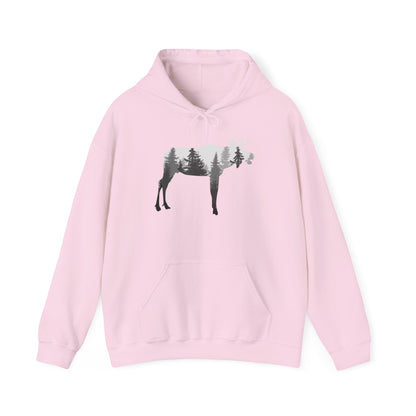 Forest-Inspired Moose Hoodie - Outdoor Apparel for Nature Lovers