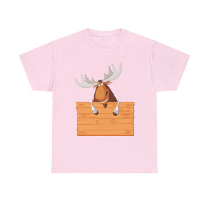 Funny Moose Graphic Tee, Unisex Heavy Cotton T-Shirt, Great for Nature Lovers, Gift for Wilderness Enthusiasts, Adventure Shirt