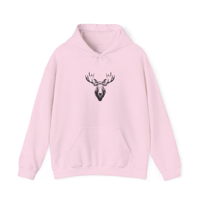 Moose Antler Hoodie - Cozy Unisex Heavy Blend Sweatshirt for Outdoorsy Vibes, Perfect Gift for Nature Lovers, Camping, Birthdays, Christmas