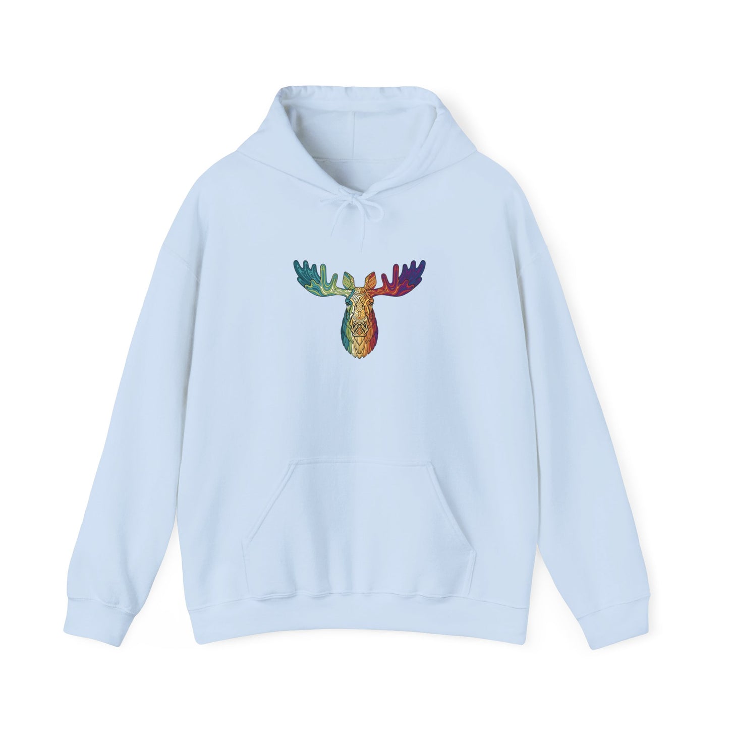Colorful Moose Design Unisex Hoodie, Cozy Sweatshirt for Outdoor Lovers, Perfect Gift for Nature Enthusiasts, Casual Wear, Fall Fashion