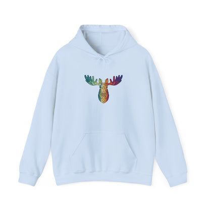 Colorful Moose Design Unisex Hoodie, Cozy Sweatshirt for Outdoor Lovers, Perfect Gift for Nature Enthusiasts, Casual Wear, Fall Fashion
