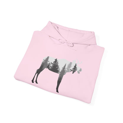 Forest-Inspired Moose Hoodie - Outdoor Apparel for Nature Lovers