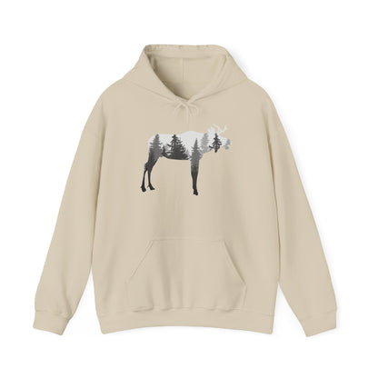 Forest-Inspired Moose Hoodie - Outdoor Apparel for Nature Lovers