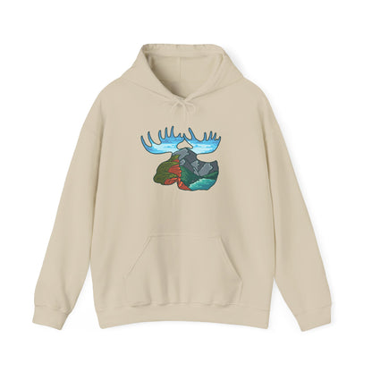 Nature-Inspired Moose Hoodie with Scenic Design