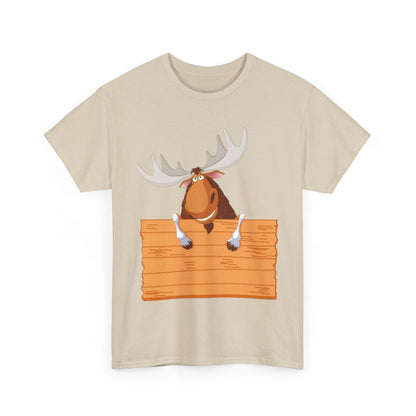 Funny Moose Graphic Tee, Unisex Heavy Cotton T-Shirt, Great for Nature Lovers, Gift for Wilderness Enthusiasts, Adventure Shirt